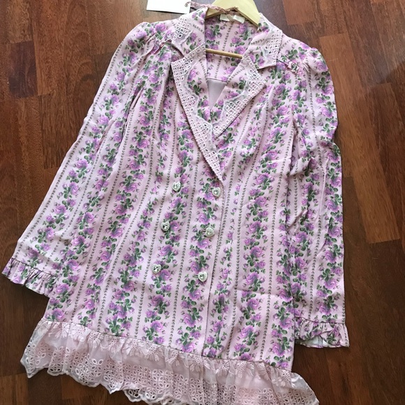 NWT LoveShackFancy Moonstone Double Breasted Crystal Buttons Floral Dress M - Picture 13 of 17